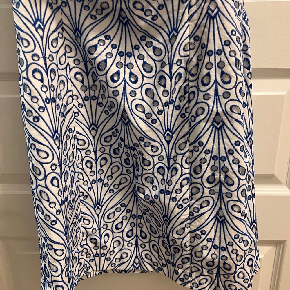 NWT Lilly Pulitzer Sundea One Shoulder Eyelet Shift Dress Blue Tang Size 12 - Picture 9 of 12